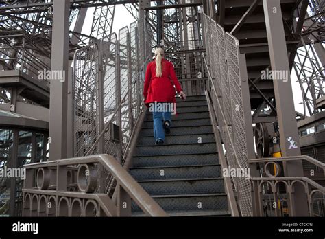 Eiffel tower stairs hi-res stock photography and images - Alamy