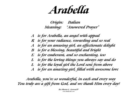 Meaning of Arabella - Italian version - LindseyBoo