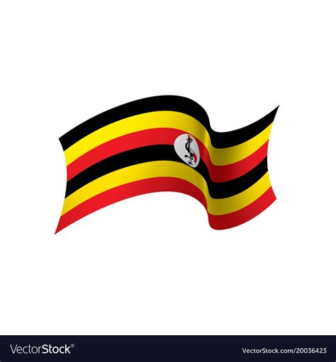 Uganda flag Royalty Free Vector Image - VectorStock