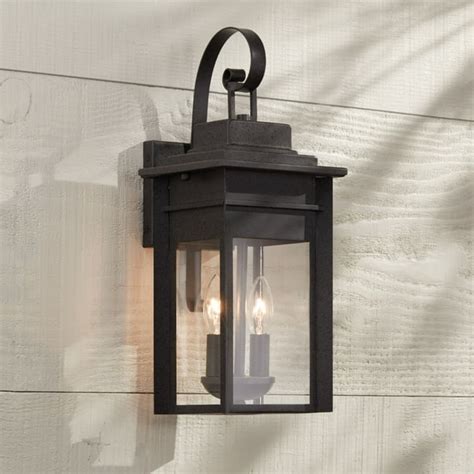 Franklin Iron Works Bransford 17" High Black-Specked Gray Outdoor Wall Light - Walmart.com ...