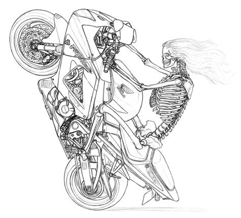 Motorbike tattoo lineart by lapis-lazuri on DeviantArt