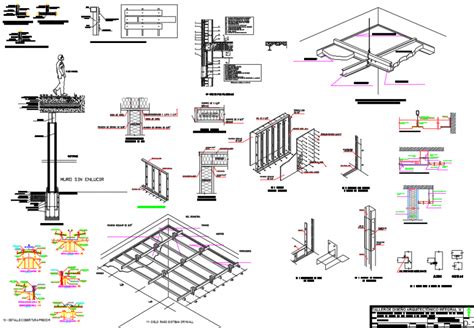 Suspended false ceiling construction details dwg file - Cadbull