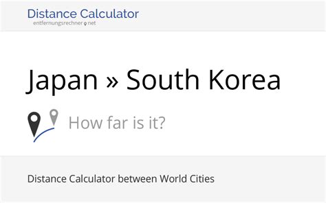 Japan » South Korea : Distance, Miles and Kilometer