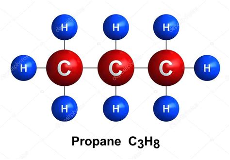 3D render de la estructura molecular del propano — Foto de stock ...