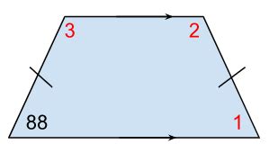 Find the measures of the numbered angles in the isosceles trapezoid. | Homework.Study.com