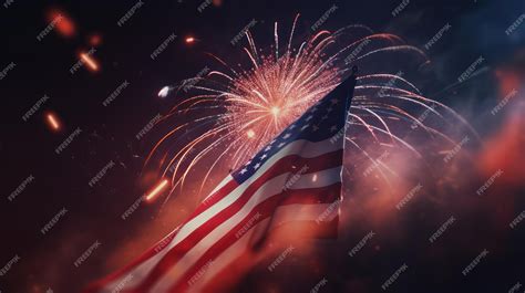 Premium AI Image | American flag with fireworks on background