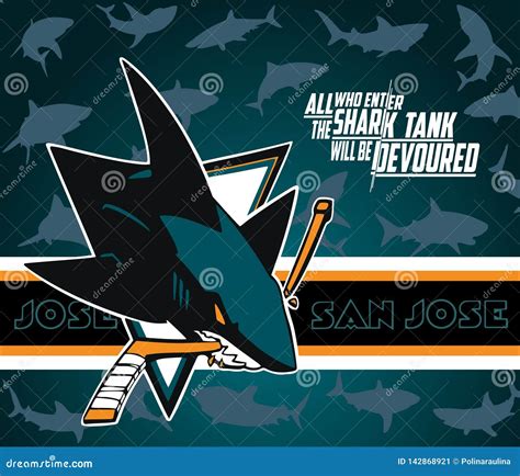 San Jose Sharks Vector Logo Isolated on Teel Background with Sharks.NHL ...