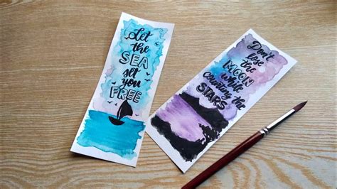 Easy DIY Bookmark Ideas with Quotes | Watercolor - YouTube