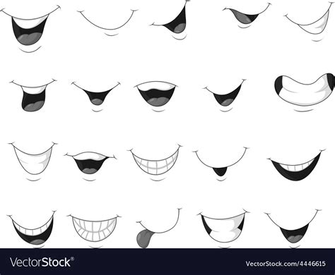Set of smiling mouth Royalty Free Vector Image