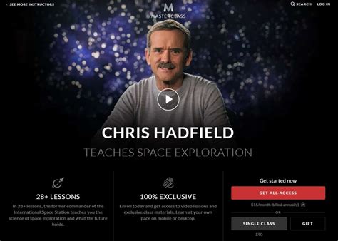 MasterClass Chris Hadfield’s Space Exploration Lesson Online Review - CMUSE