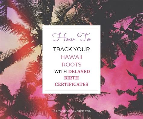 How Delayed Birth Certificates from Hawaii Can Benefit Your Genealogy Research — Heritage Discovered