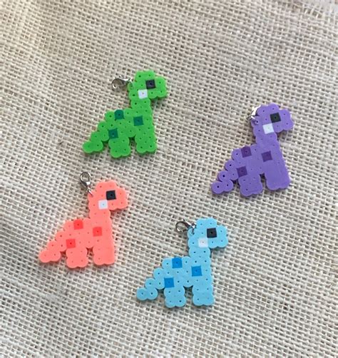 Cute dino perler bead keychains etsy – Artofit