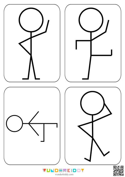 Printable Exercise Stick Figure Physical Workout for Kids Physical ...