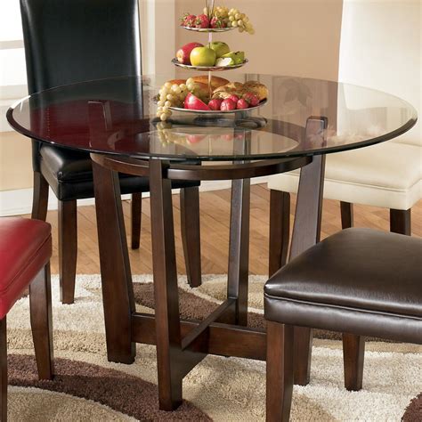 Signature Design by Ashley Charrell Round Glass Top Table | Wayside Furniture | Kitchen Table