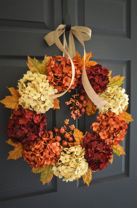 Fall Hydrangea Wreath Fall Wreath Fall Decor Wreath