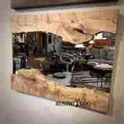 Maple burl wood mirror - Rustic Log Originals