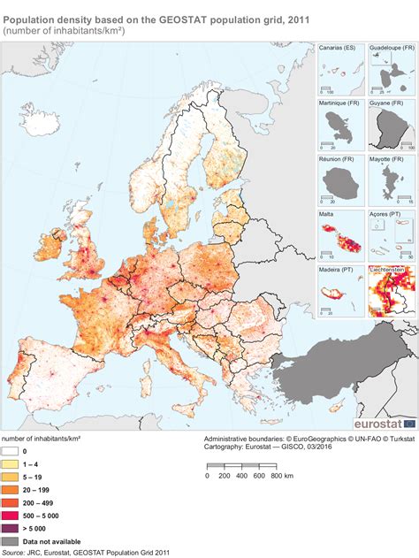 Population Density Map of Europe according to a 1 km² grid. : r/MapPorn