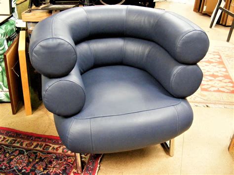 Eileen Gray 'Bibendum' Chair in Blue Leather - On The Square Emporium