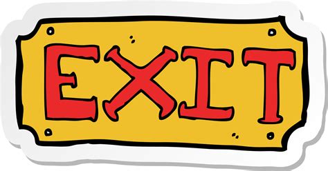 sticker of a cartoon exit sign 8443236 Vector Art at Vecteezy