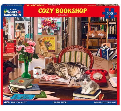 White Mountain Cozy Bookshop Puzzle 500pcs - Puzzles Canada