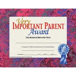 Parent Award Certificate