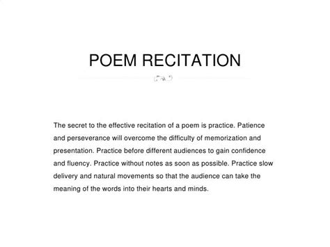 Poem recitation