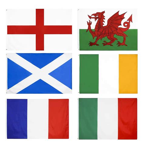 YOFANUP Six Nations Flags, 5x3 ft, 6 Pcs Premium Flags with Eyelets ...