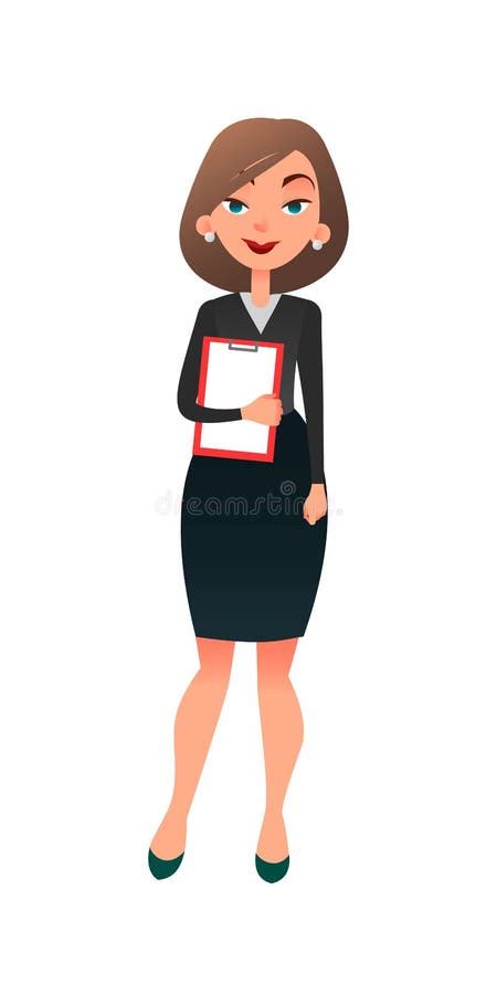 Young Successful Female Office Manager. Smart Cartoon Flat Woman ...