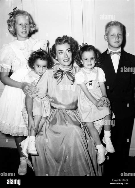 Joan Crawford, with her children, from left, Christina Crawford, Cathy ...