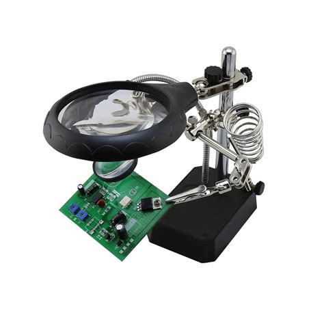 TE-800 ,Multi-function LED Magnifier PCB Soldering iron Stand Holder ...