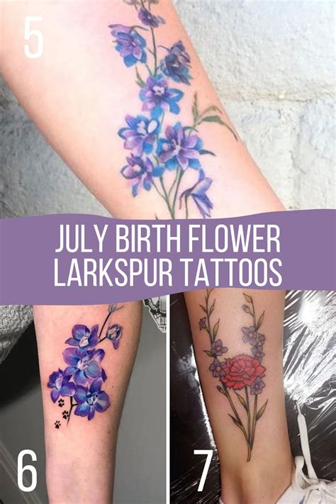 July Birth Flower Tattoos {The Larkspur} - Tattoo Glee