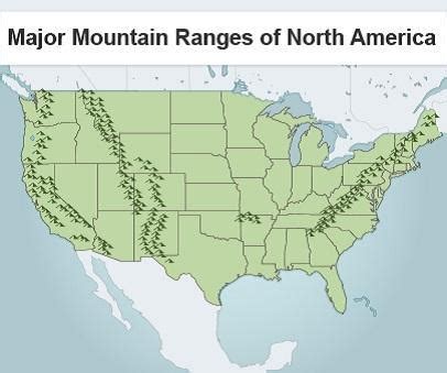 Map Of Us With Mountains - New York Map Poster