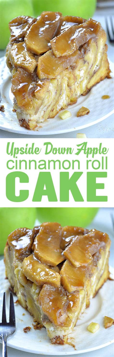 Upside Down Apple Cinnamon Roll Cake | Apple Cake with Crescent Rolls