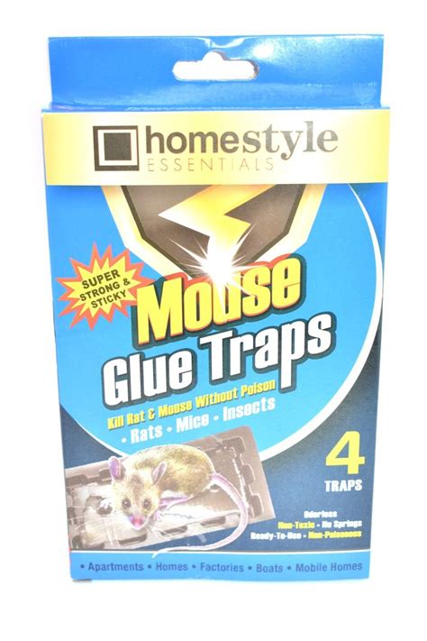 Homestyle Essentials Super Strong & Sticky Mouse Glue Traps, 4-ct.