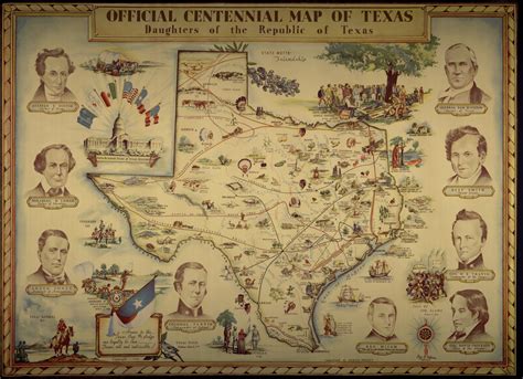 Official Centennial Map of Texas - The Portal to Texas History