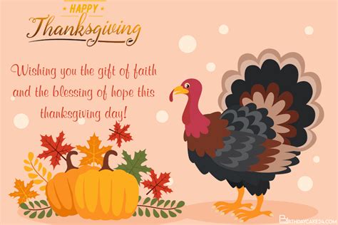 Beautiful Turkey Thanksgiving Card Maker Online