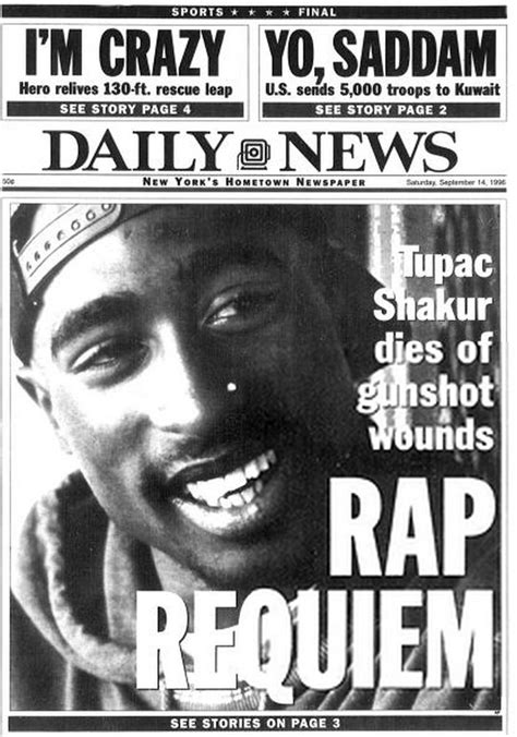 Tupac Amaru Shakur (June 16, 1971 – September 13, 1996) | Tupac shakur, Tupac, Newspaper headlines