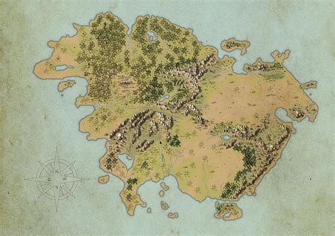 Worldbuilding Continent Map WIP by lancedART