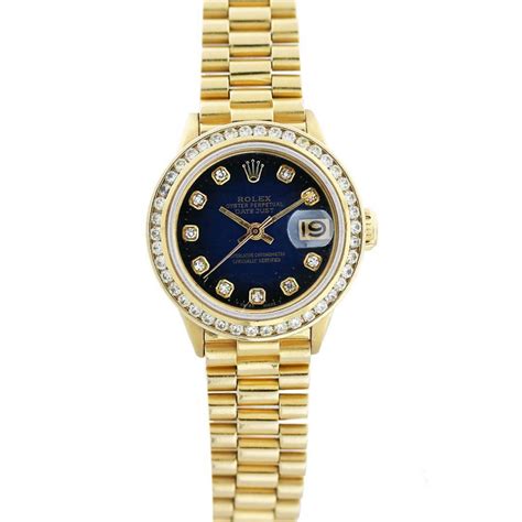 Rolex 18K Presidential 69178 Blue Diamond Dial Watch-Boca Raton