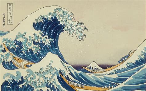 Fond d'écran : La peinture, illustration, ciel, conception graphique, vagues, Japonais, Art ...