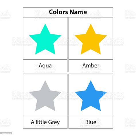 Star Learning Colors Name Vector Illustration White Background Vector ...