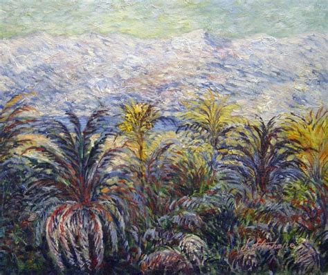 Palm Trees At Bordighera Painting by Claude Monet Reproduction ...