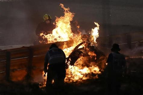 Formula One driver Grosjean survives fireball crash on opening lap of ...