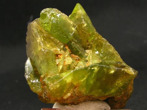 Gem Twinned Titanite Sphene Crystal Cluster From Brazil