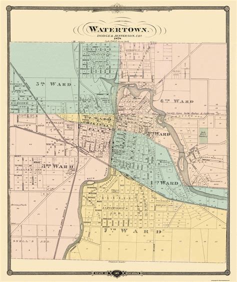 Watertown Wisconsin - Snyder 1878 - 23 x 27.38 - Walmart.com - Walmart.com