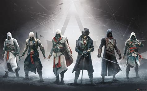 Assassin's Creed game characters with swords photo HD wallpaper download