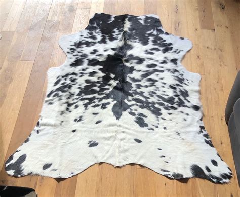 Cowhide Rug Black and White Large - Etsy