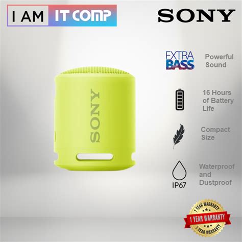 Sony SRS-XB13 / SRSXB13 EXTRA BASS™ Bluetooth Wireless Waterproof Dustproof Portable Speaker ...