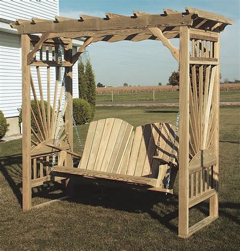 Amish Outdoor Wooden Garden Arbor Swing Cedar Pine Wood Trellis Arches | eBay