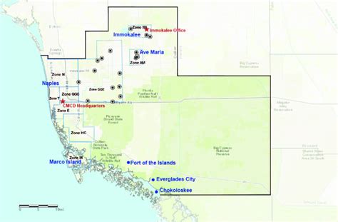 Map of Collier County, Florida, including Collier Mosquito Control ...